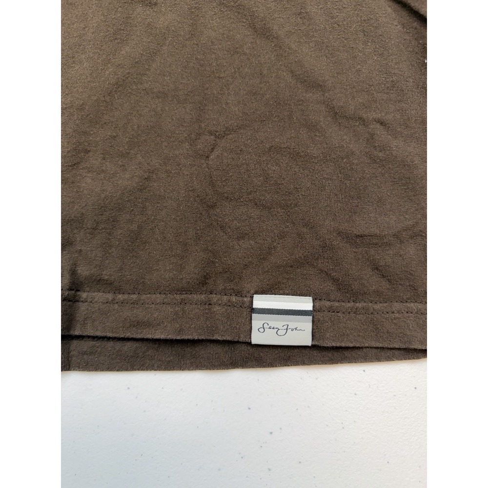 Sean John Y2K Spell-Out Double-Sided T-Shirt Brown Men's Sz XL - Picture 3 of 5